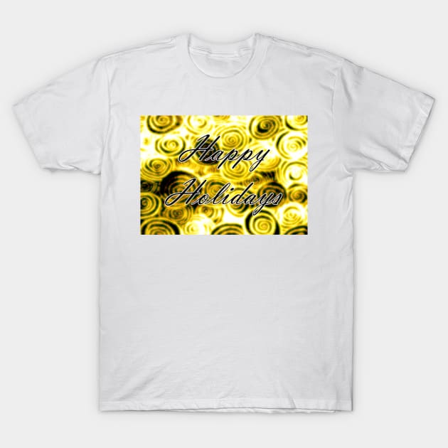 Happy Holidays Swirls T-Shirt by BlakCircleGirl